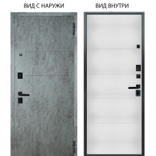 Берлога Нова / Агат Темный бетон горизонт / Агат Вельвет белый горизонт