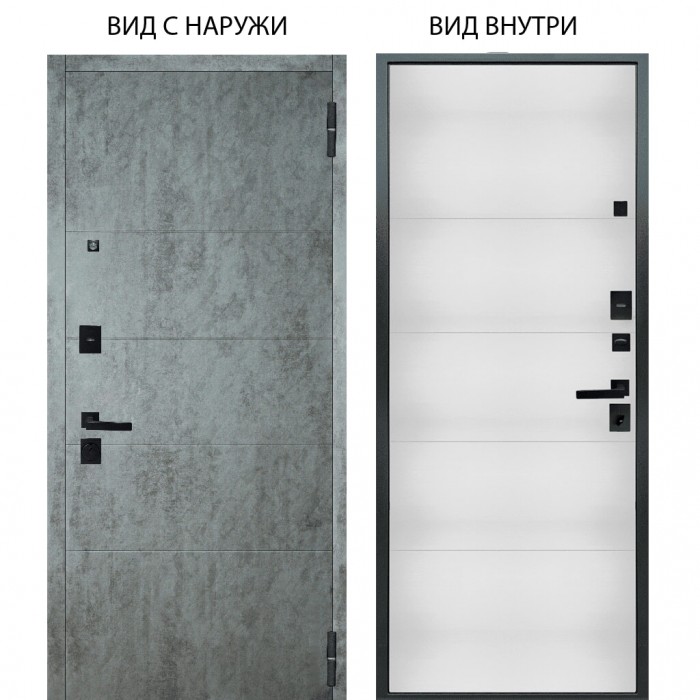 Берлога Нова / Агат Темный бетон горизонт / Агат Вельвет белый горизонт