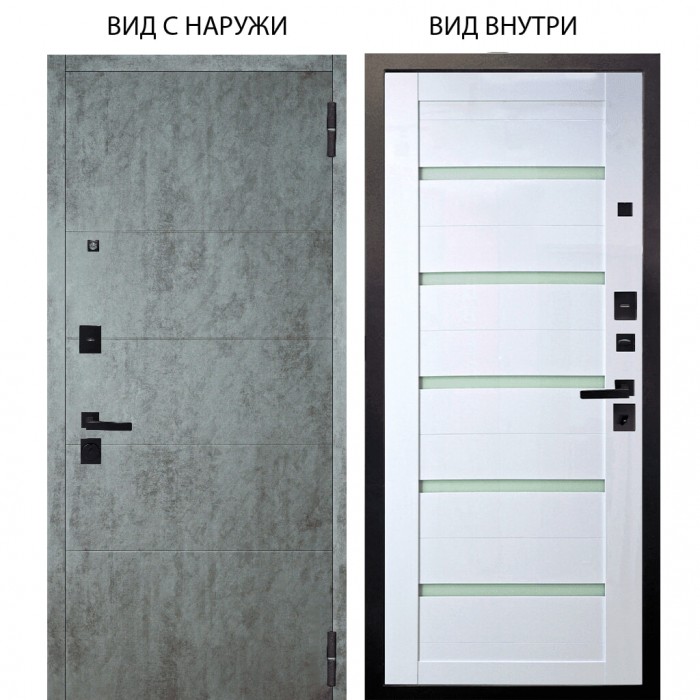 Берлога Нова / Агат Темный бетон горизонт / Александра Белый глянец