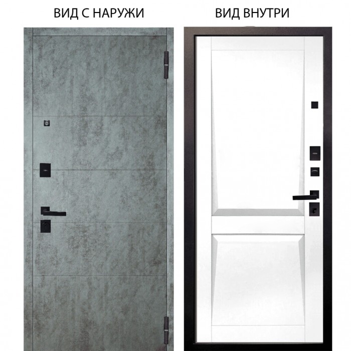 Берлога Нова / Агат Темный бетон горизонт / Ариана Белая эмаль