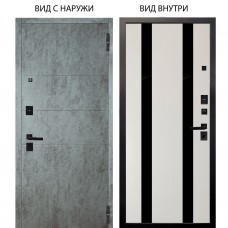 Берлога Нова / Агат Темный бетон горизонт / Дуэт Белое дерево вставки Кензо