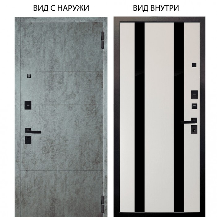 Берлога Нова / Агат Темный бетон горизонт / Дуэт Белое дерево вставки Кензо