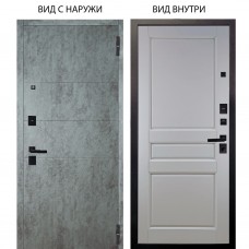 Берлога Нова / Агат Темный бетон горизонт / Каролина Белая эмаль