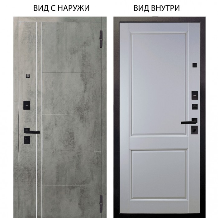 Берлога Нова / Лофт Темный бетон / Соренто Белая эмаль