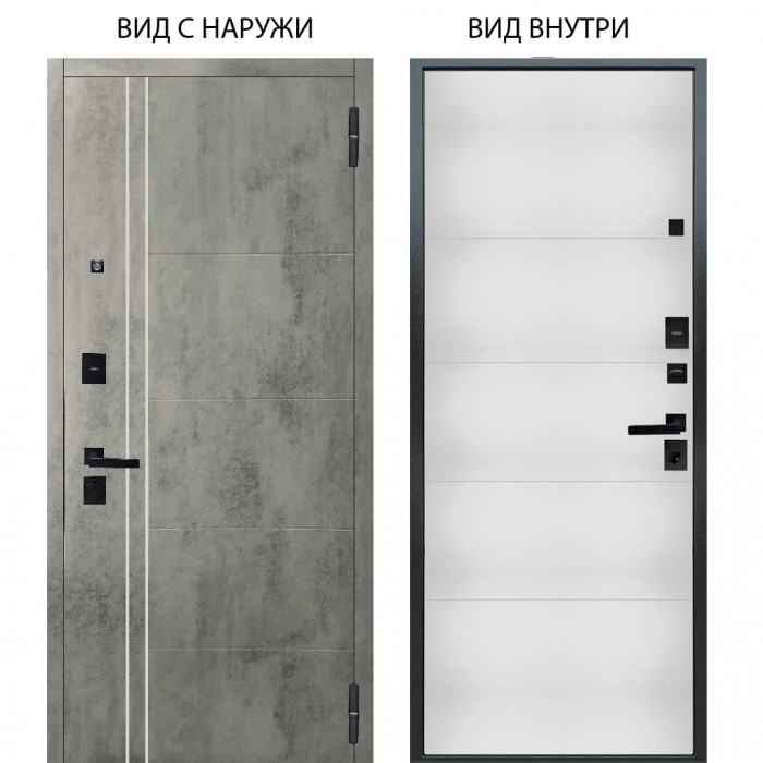 Берлога Нова / Лофт Темный бетон / Агат Вельвет белый горизонт