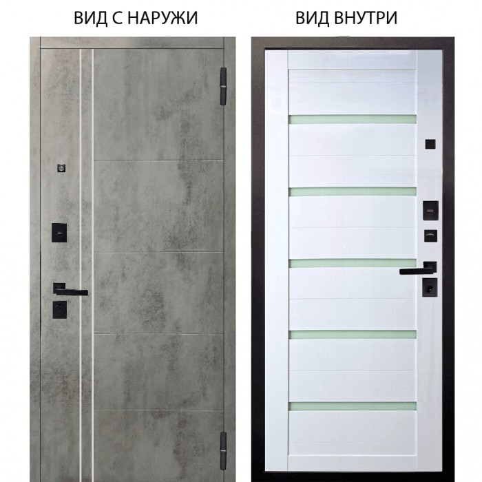 Берлога Нова / Лофт Темный бетон / Александра Белый глянец