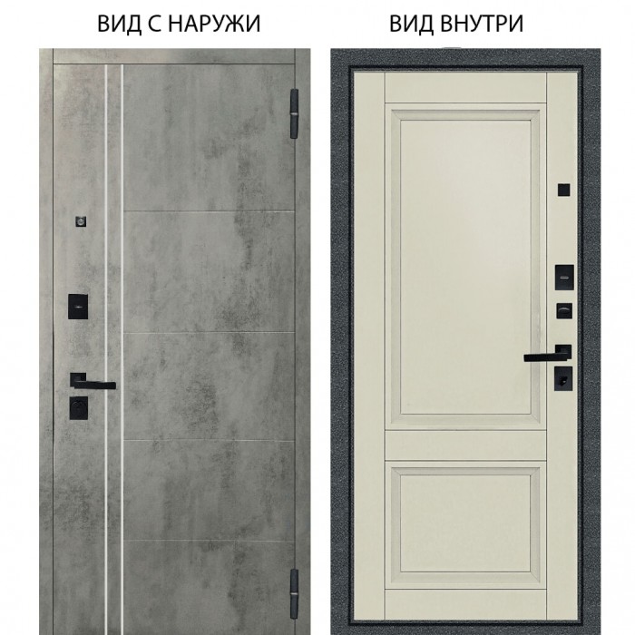 Берлога Нова / Лофт Темный бетон / Анастасия 2 Ваниль винил