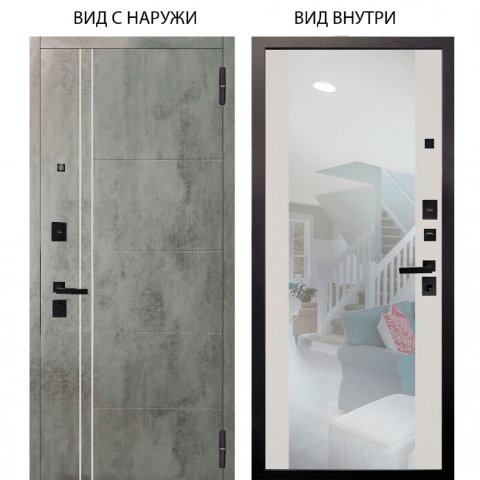 Берлога Нова / Лофт Темный бетон / Вояж Белое дерево