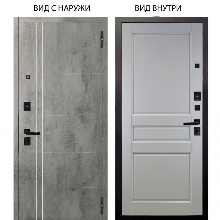 Берлога Нова / Лофт Темный бетон / Каролина Белая эмаль