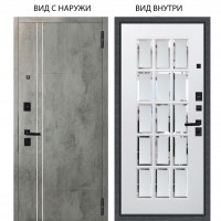 Берлога Нова / Лофт Темный бетон / Мэрелин Софт милк с фацетом и пескоструем