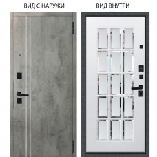 Берлога Нова / Лофт Темный бетон / Мэрелин Софт милк с фацетом и пескоструем