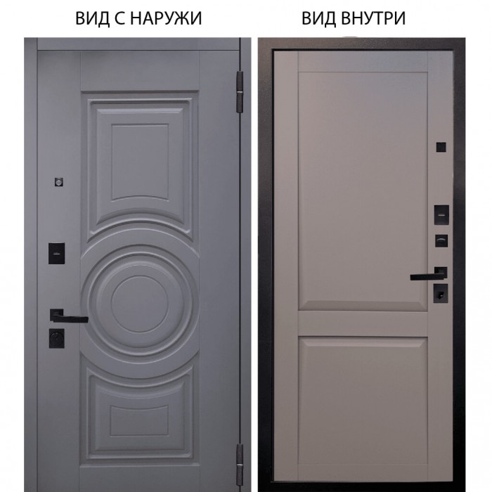 Входная дверь Берлога Нова внешняя панель Могадиш Силк флай внутренняя Ариана Серая эмаль