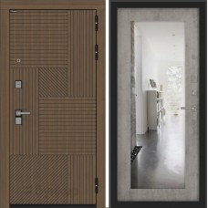 Входная дверь BN-07 с зеркалом ФЛЗ-603 Бетон серый (светлый)