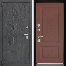 Входная дверь Дверной континент ДК-3 Бетон графит 617 Ясень шоколад
