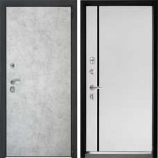 Входная дверь Дверной континент ДК-3 Лофт бетон натуральный 757 Рикамо софт черное стекло