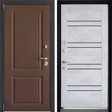 Входная дверь Дверной континент ДК-3 Ясень шоколад Бетон серый