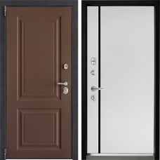 Входная дверь Дверной континент ДК-3 Ясень шоколад 757 Рикамо софт черное стекло