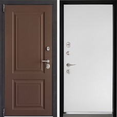 Входная дверь Дверной континент ДК-3 Ясень шоколад 649 Софт белый снег