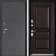 Входная дверь Дверной континент ДК-3 Графит абсолют софт 243 Фактурный шоколад