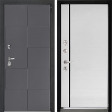 Входная дверь Дверной континент ДК-3 606 Графит абсолют софт 757 Рикамо софт черное стекло