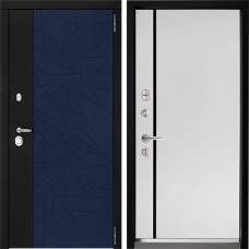 Входная дверь Дверной континент ДК-9 Софт темно-синий 757 Рикамо софт черное стекло