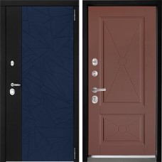 Входная дверь Дверной континент ДК-9 Софт темно-синий 617 Ясень шоколад
