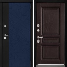 Входная дверь Дверной континент ДК-9 Софт темно-синий 243 Фактурный шоколад