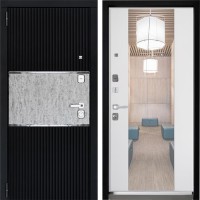 Входная дверь Дверной континент ДК-13 Софт черный Белый софт