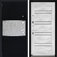 Входная дверь Дверной континент ДК-13 Софт черный Бетон снежный
