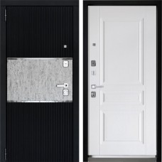 Входная дверь Дверной континент ДК-13 Софт черный 243 Альберо браш серебро