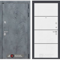 Бетон 25 - Белый софт, черный молдинг