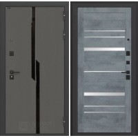 Карбон 20 - Бетон темный, зеркальные вставки