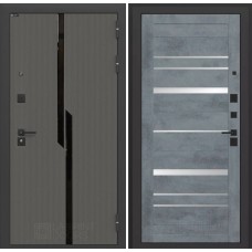 Карбон 20 - Бетон темный, зеркальные вставки