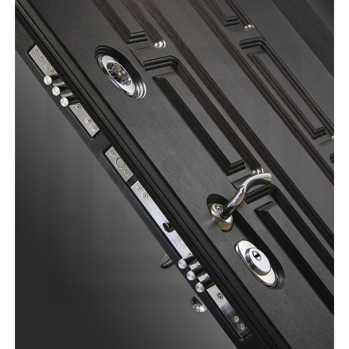 Входная дверь Лабиринт Нью-Йорк 20 - Бетон темный, зеркальные вставки