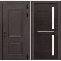 Входная дверь Полярис лайт 02 - Венге, стекло белое