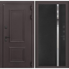 Входная дверь Полярис лайт 31 - Черный кварц, зеркальная вставка с тонировкой