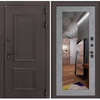 Входная дверь Полярис лайт с зеркалом 18 - Бетон светлый