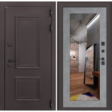 Входная дверь Полярис лайт с зеркалом 18 - Бетон светлый