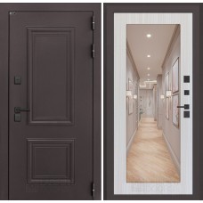 Входная дверь Полярис лайт с зеркалом 18 - Сандал белый