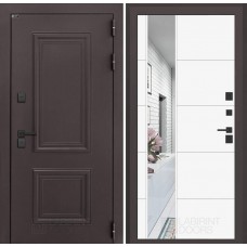 Входная дверь Полярис лайт с Зеркалом 19 - Белый софт