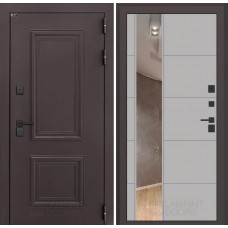 Входная дверь Полярис лайт с Зеркалом 19 - Грей софт