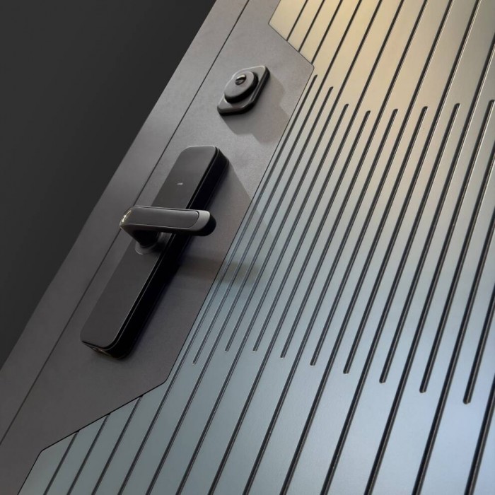 Входная дверь Лабиринт Смартлаб с зеркалом Панорама - Белый софт