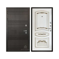 Со сменными панелями Министр, цвет горький шоколад, панель - алина цвет эмаль белая/патина золото