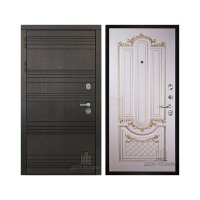 Со сменными панелями Министр, цвет горький шоколад, панель - александрия 2 цвет эмаль слоновая кость/патина золото