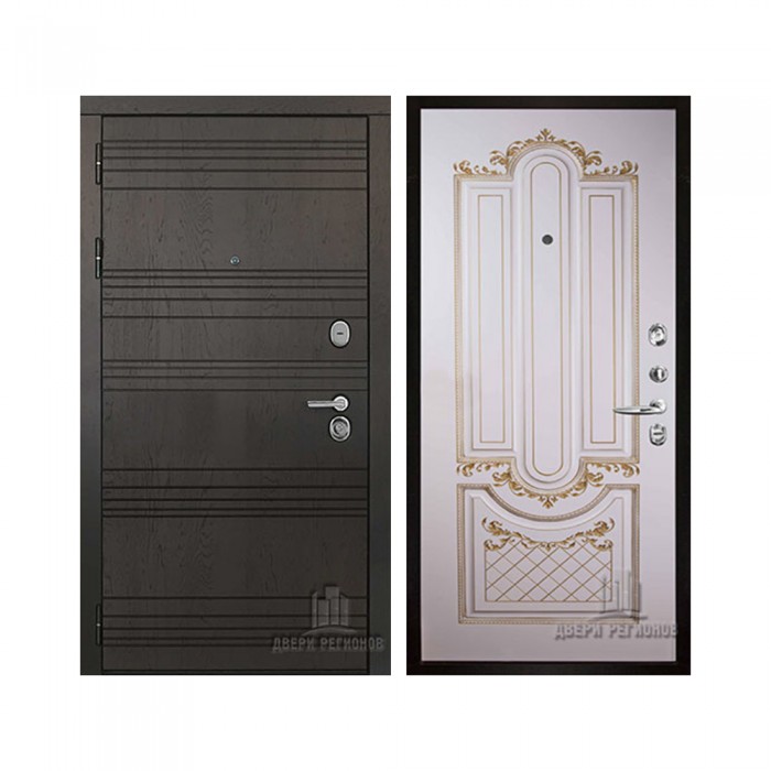 Со сменными панелями Министр, цвет горький шоколад, панель - александрия 2 цвет эмаль слоновая кость/патина золото