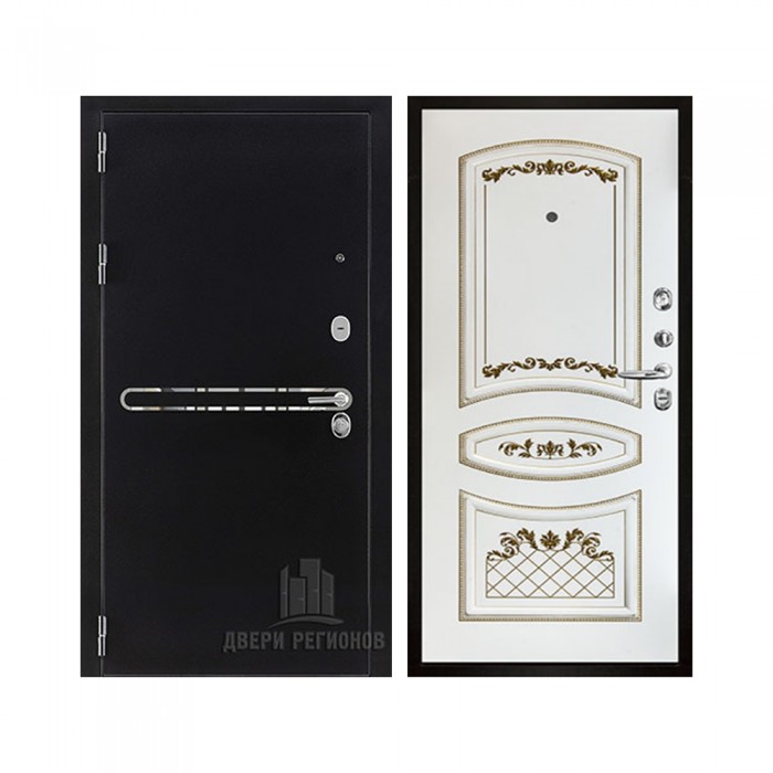 Президент S1Z, цвет графит с блестками антик, панель - алина цвет эмаль белая/патина золото