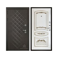 Президент Люкс зеркало, цвет горький шоколад, панель - алина цвет эмаль белая/патина золото