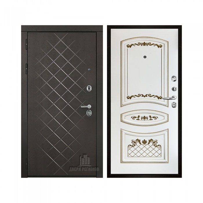 Президент Люкс зеркало, цвет горький шоколад, панель - алина цвет эмаль белая/патина золото