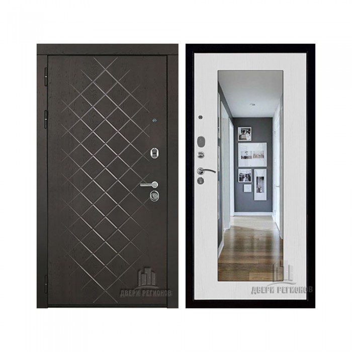 Президент Люкс зеркало, цвет горький шоколад, панель - зеркало maxi цвет белый сандал