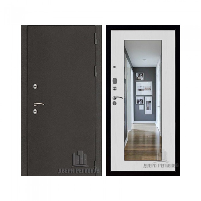 Уличная Термо 3, цвет антик темное серебро, панель - зеркало maxi цвет белый сандал